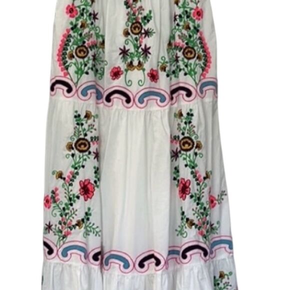 Anthropologie Embroidered Off-The-Shoulder Maxi Dress S - Picture 5 of 9